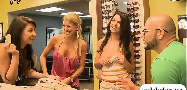  Sexy ladies flash their boobies for cash